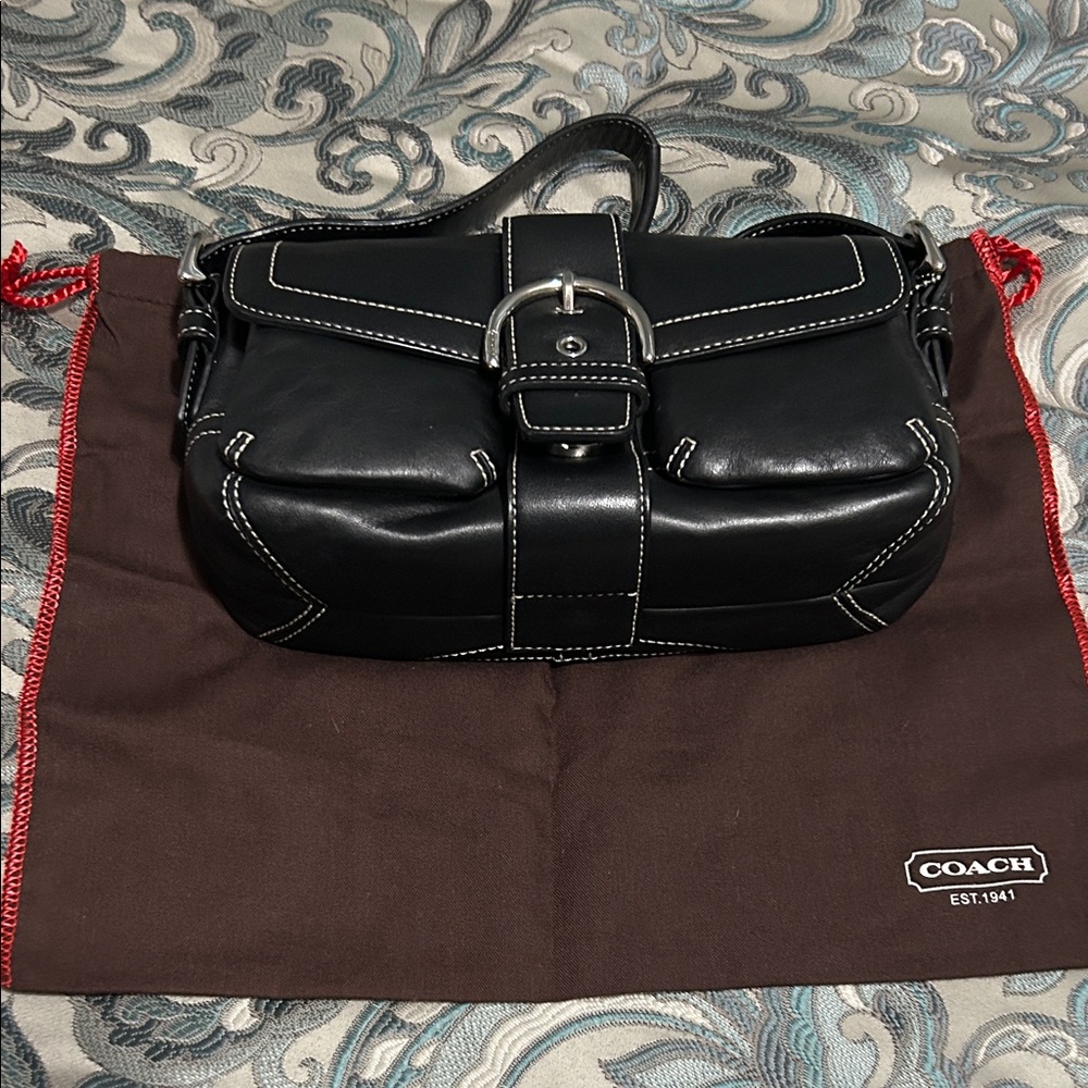 Coach Black Leather Belt Bag